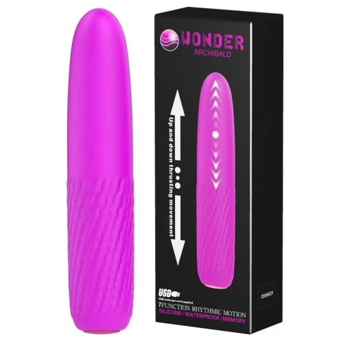 Wonder Archibald Vibrator - Вибратор с пульсацией, 15х3 см (фиолетовый)